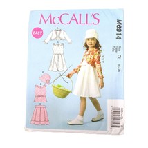 McCall&#39;s M6914 Sewing Pattern Easy Sz 6-8 Child Girls Jacket Top Dress S... - £3.91 GBP