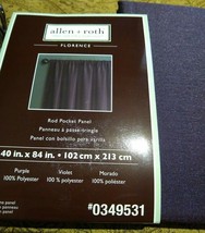 Allen + Roth Purple FLORENCE Lined Drape Curtain Rod Pocket Panel 84L NIP - £22.11 GBP