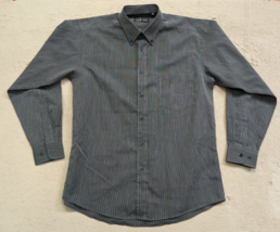 Dunhill Shirt Mens Large Black Stripe Long Sleeve Button Up Formal Size ... - $21.87