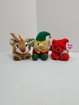 Lot 3 SWIBCO Puffkins RUDY Reindeer ELVIN Elf JANGLES Bear Limited Editi... - $16.39