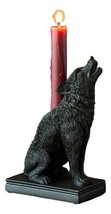 Mystical Wicca Gothic Alpha Gray Wolf Ulula Noctis Candlestick Holder Fi... - £23.58 GBP