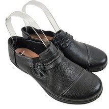 Clarks Womens Shoes Size 6.5M Collection Soft Cushion Black Leather Slip-On - $24.75