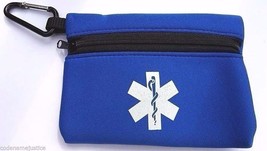 EMS Blue Neoprene Zippered Storage Pouch with Star of Life and metal car... - £2.76 GBP