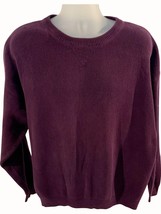 Eddie Bauer Mens Long Sleeve Crew Neck XL Ribbed Cotton Knit Purple Sweater - £18.32 GBP