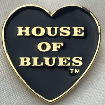 House of Blues Heart Shaped Gold Tone Enamel Made in USA Vintage Pin - £7.87 GBP