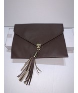 Big Buddha Clutch Brown With Tassel, Gold Colored Hardware And Magnetic ... - £11.04 GBP