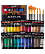 Acrylic Paint Set, High Pigment, Quick Dry, Waterproof, 24 Colors with M... - €41,02 EUR