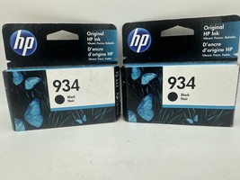 2 Packs of HP 934 Black Ink Genuine OEM Cartridge 6812 6830 6835 6230 EX... - $12.88