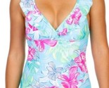 Stella Parker Tropical Floral Ruffle Accent One-Piece Swimsuit Plus Size... - $17.72