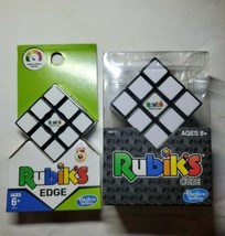 New Rubik 3x3 Puzzle Cube Game With Stand + Rubik&#39;s Edge Bundle Hasbro Toy - $23.72