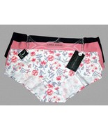 3 Laura Ashley Flat Seam NO SHOW Panties Solid Navy Pink Grey Floral Wm&#39;... - $25.90+