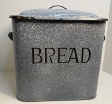 Porcelain Enamelware Farmhouse Country Kitchen Bread Box Bin - $1,486.65 MXN