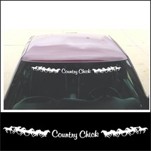 Windshield Country Chick Running Horse Decal Sticker for Girl Truck Trailer W - £12.54 GBP