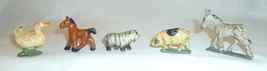 Lot Five Antique Painted Cast Iron Miniature Farm Animals Paperweights o... - £77.10 GBP