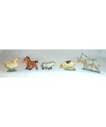 Lot Five Antique Painted Cast Iron Miniature Farm Animals Paperweights o... - £72.44 GBP