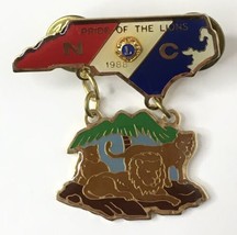 Lions Club North Carolina Pride of the Lions 1988 Vintage Enamel Tack Pin - £6.87 GBP