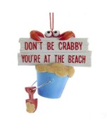 Dont Be Crabby Bucket Ornament Decorative Hanging Christmas Coastal nwt - £7.90 GBP
