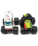 Disney Pixar Set of 2 Plastic Rastafarian &amp; Ice Cream Monster Trucks - $181.91 MXN