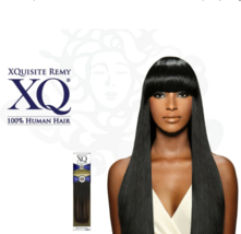 Shake-N-Go XQusite Remy XQ 100% Human Hair Weave Remy Yaky 10&#39;&#39; Color 1B XQ0101B - £69.51 GBP