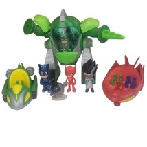 Pj Masks Gekko Turbo Movers Green Tail Drill Vehicle Lot Of Figures Working - £22.74 GBP