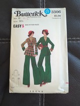 Misses Reversible Jacket And Pants Size 10 Butterick 3306 Sewing Pattern VTG UC - $28.49