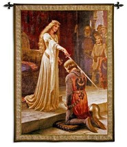 52x71 ACCOLADE Knight Princess Medieval Tapestry Wall Hanging - $287.10