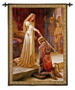 52x71 ACCOLADE Knight Princess Medieval Tapestry Wall Hanging - £230.05 GBP