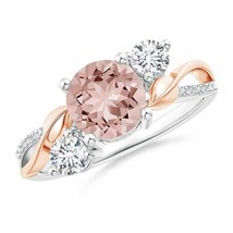 ANGARA Morganite and Diamond Twisted Vine Ring in 14K White ... - $2,199.12