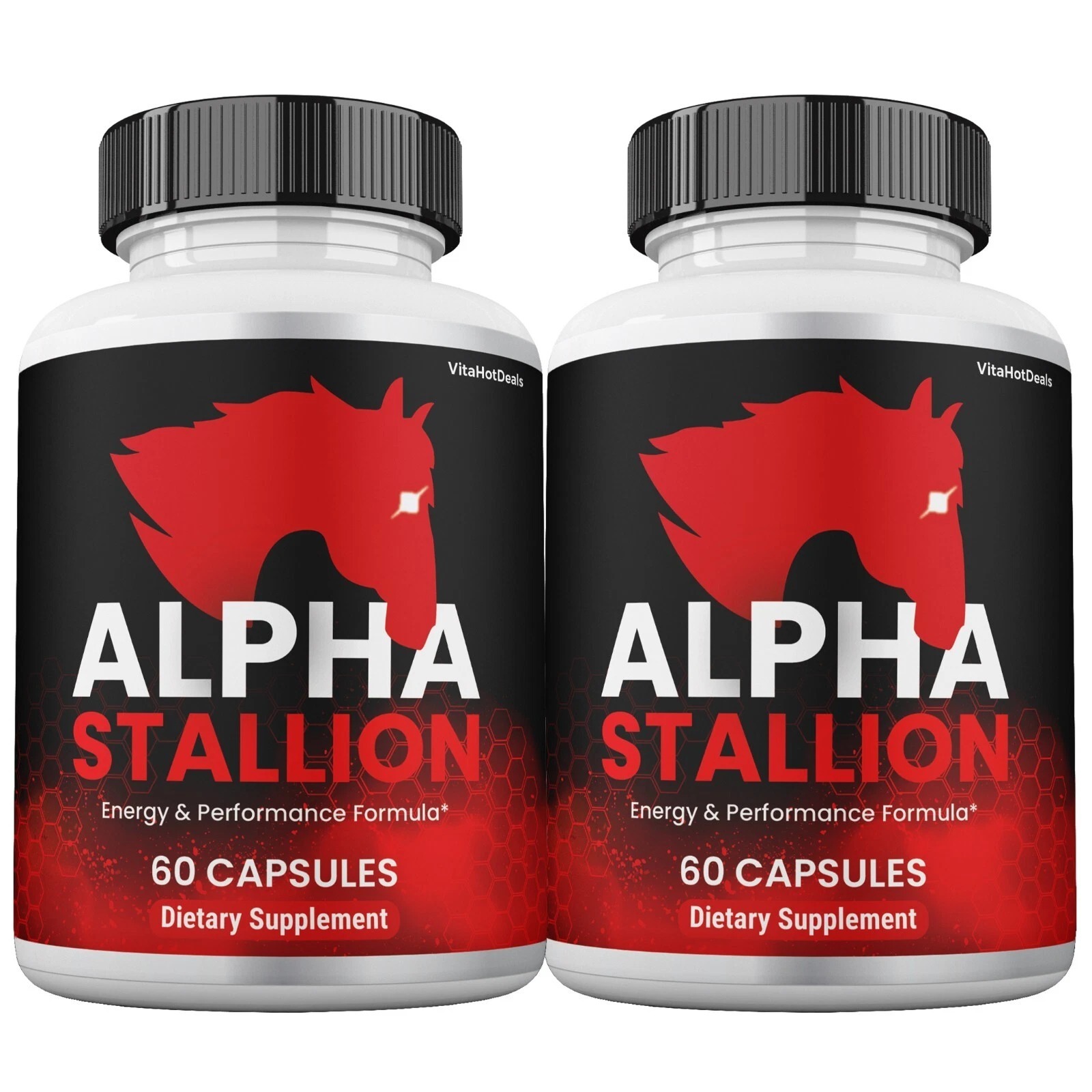 2 Pack Alpha Stallion Capsules for Men Max Strength Energy and Vitality ... - $77.90