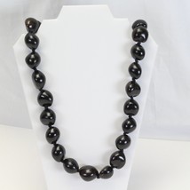 Genuine Hawaiian Kukui Nut Necklace Lei Black Jewelry Luau Hula 32&quot; 32 Nuts - $29.39