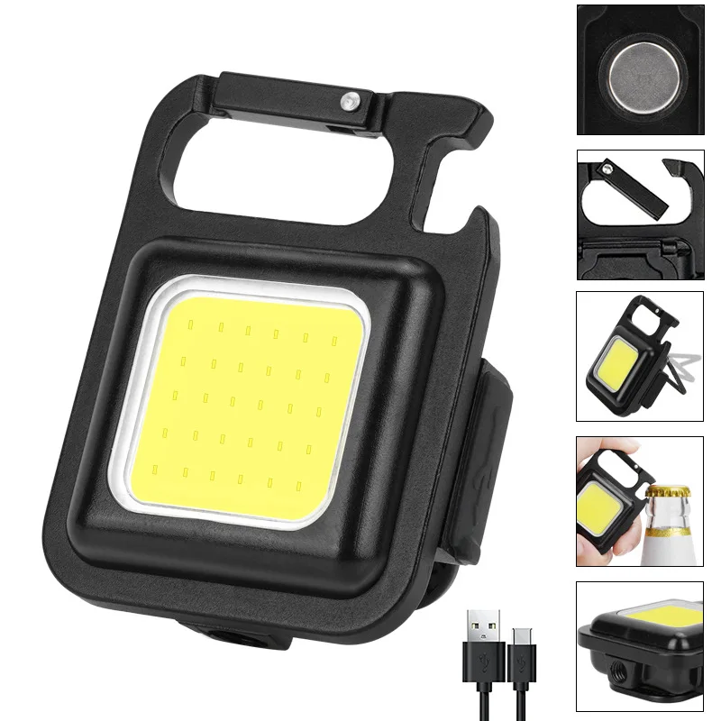 Sporting Multifunctional Mini COB Led Keychain Light USB Rechargeable Emergency  - £23.45 GBP