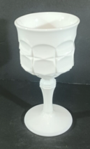Indiana White Milk Glass Constellation Pattern Wine Goblet Chalice Stemware 6.5&quot; - £8.54 GBP