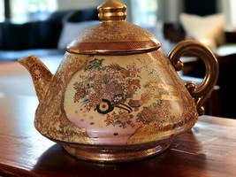 Satsuma Large Teapot, Detailed Ornate Pattern, Peacock, Floral Pattern, ... - $143.99