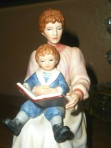 Homco Home Interiors #8858 Lady Girl Porcelain Figurine Reading Bedtime Story - £24.74 GBP