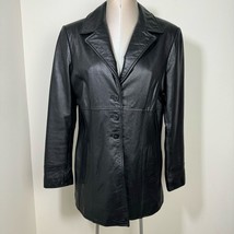 MAXIMA Wilsons Genuine Leather Jacket Mid Length 90s Y2K Size Large Black - £52.04 GBP