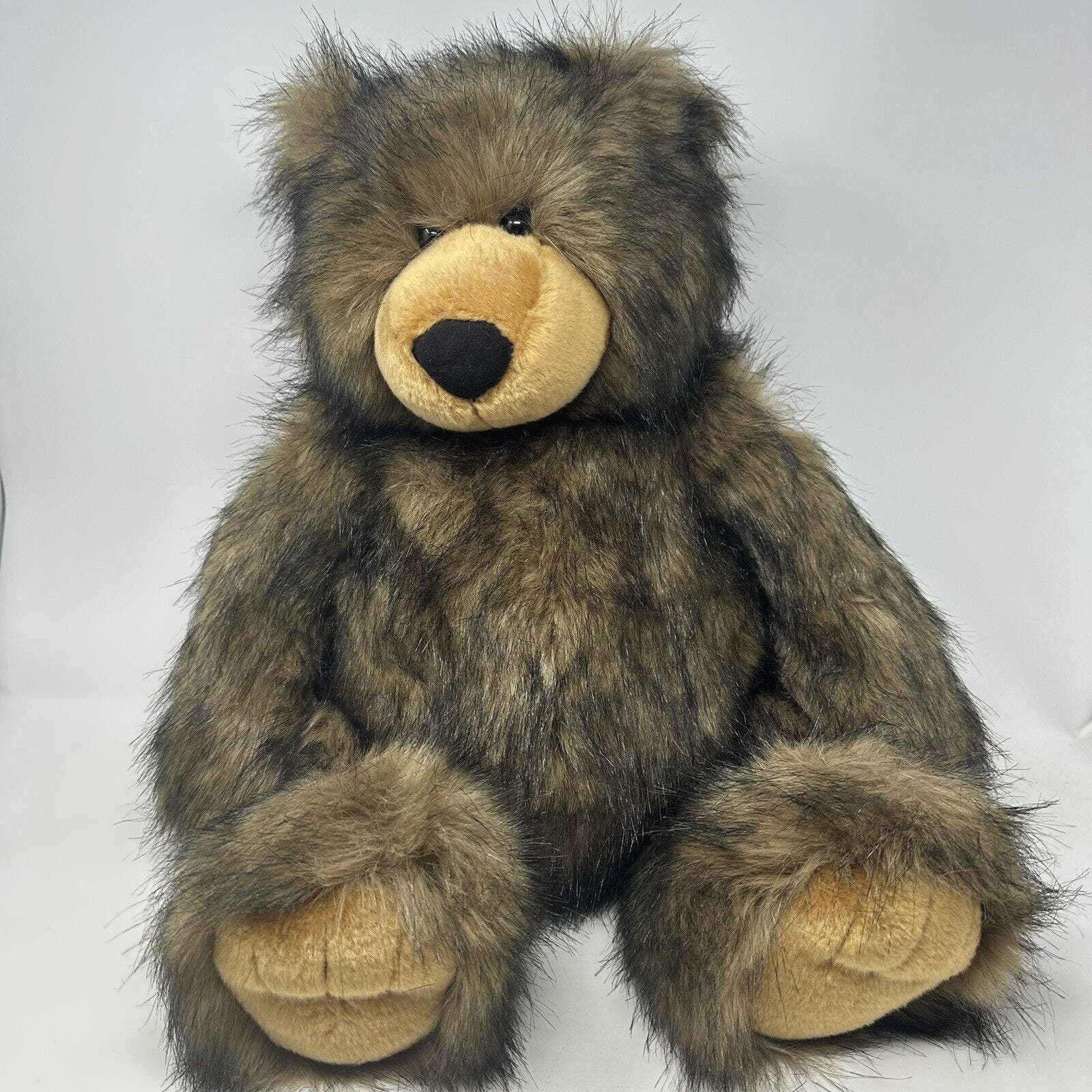 Primary image for Aurora Plush Brown Bear Frosted Fur Sitting Stuffed Animal 20 Inch 215149 2015