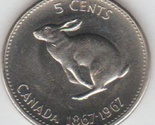 1967 Bunny Rabbit Canadian Nickel coin Age 57 KM#66 Free Gift for you if... - £0.00 GBP