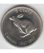 1967 Bunny Rabbit Canadian Nickel coin Age 57 KM#66 Free Gift for you if picked. - Freebie