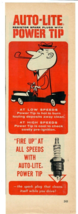 1959 Auto Lite Vintage Print Ad Resistor Spark Plugs With Power Tip All ... - £11.53 GBP