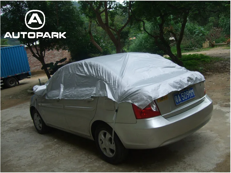 Universal Car Cover Prevent Heat Cold Sun Rain Snow  Half Auto Cover for Sedan - £28.13 GBP