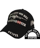 ONE SHOT ONE KILL SHARPSHOOTER SNIPER EMBROIDERED BLACK MILITARY    HAT CAP - £26.71 GBP