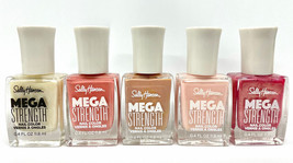 Sally Hansen Mega Strength Nail Polish Lot Of 5 Free Shipping - £11.64 GBP