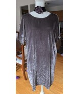 Madewell Crushed Velvet Dress Dark Metal Keyhole w/ Black Ties In Back S... - $27.72