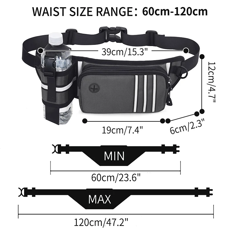 Sporting 1PC Waterproof Walking Waist Bag Fanny Pack with Hands Free Dog Leash E - £49.83 GBP