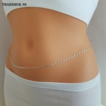 Real 925 Sterling Silver Waist Belly Chain Women Sexy Body Chain Jewelry Gift - £18.53 GBP