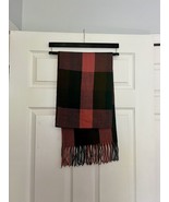 Women’s One Size Green And Pink Plaid Scarf With Fringe - $6.77 CAD