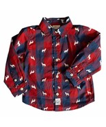 B.U.M Plaid wolf Print Shirt Size 24 Months - $14.85