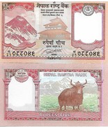 Nepal P76, 5 Rupee, Mt Everest, temple, coin / yak, 2017, UNC, UV &amp; w/m ... - €0,84 EUR