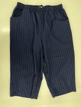 Womens Jeno Neuman Deep Navy Textured Capris Size Petite Medium - $9.46