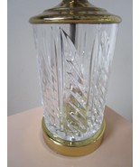MID CENTURY TABLE LAMP CUT CRYSTAL AND BRASS BEADED SHADE 11&quot; ORIGINAL - $2,282.42 MXN